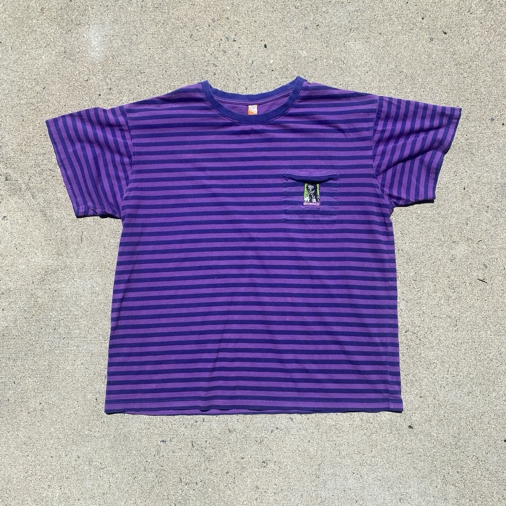 Alien Workshop x Dinosaur Jr Collab Striped T-shirt Large RARE Embroidered Patch